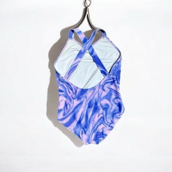 🌻Z BY ZELLA GIRL Purple One Piece Swimsuit Girl's Size 10 - Picture 2 of 4
